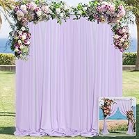 MYSKY HOME 10ft x 10ft Curtains Backdrop Curtains for Parties Light Purple Background Curtains Drapes Wedding Curtains Stage Curtains Rod Pocket Drapes Backdrop for Baby Showers, 5ft x 10ft, 2 Panels