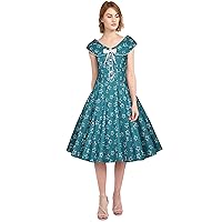 Womens Lace Trim Retro Dress