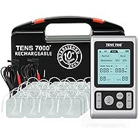 Rechargeable TENS Unit Muscle Stimulator, 48 Pack Electrodes and Pain Relief Device - Advanced TENS Machine for Effective Back Pain Relief, Nerve Pain Relief, Muscle Pain Relief