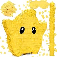 Star pi-nata with Pina-ta Stick Blindfold and for Kids Video Game Pi-nata 13.7” Birthday Party Decoration Anniversary Celebration Party Decorations Supplies 13.7”
