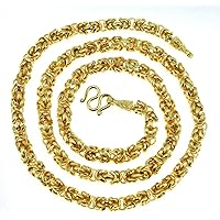 Intricate Byzantine Diamond-cut Baht Chain Jewelry 24k Gold Plated 25