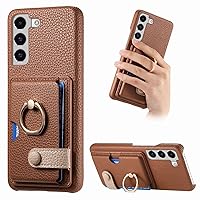 Smartphone Flip Cases Wallet Case Compatible with Samsung Galaxy S22 Case with Card Holder, Swivel Bracket Ring,Drop Protection Case Slim Phone Cover Back Case Compatible with Samsung Galaxy S22 Flip