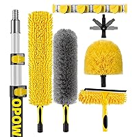 20 Foot High Ceiling Duster Kits with 5-12ft Heavy Duty Extension Pole, High Reach Duster for Cleaning,Microfiber Feather Duster,Cobweb Duster,Ceiling Fan Duster,Window Squeegee & Cleaner