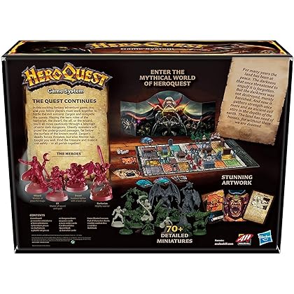 Hasbro Gaming Avalon Hill HeroQuest Game System Tabletop Board Game,Immersive Fantasy Dungeon Crawler Adventure Game for Ages 14 and Up,2-5 Players