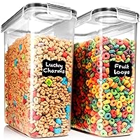 Shazo 2PC 6.3L /213OZ EXTRA Large Airtight Food Storage Cereal Containers for Bulk Food Storage BPA-Free Plastic Container, Pantry Organization and Canister for Rice, Pasta, Sugar & Flour
