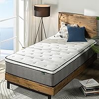 Zinus 12 Inch Support Plus Pocket Spring Hybrid Mattress / Strong Coils for Durable Support / Pocket Innersprings for Motion Isolation / Mattress-in-a-Box, Twin