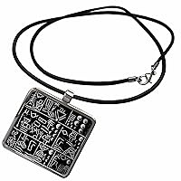 3dRose Ancient Babylonian Writing Pattern EA Hoffman Archaic... - Necklace With Pendant (ncl-371845)