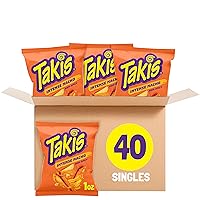 Takis Intense Nacho 40 pc / 1 oz Multipack, Cheese Flavored Non-Spicy Cheesy Rolled Tortilla Chips