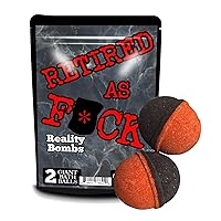 Retired As F*ck Bath Bombs - Funny Retirement Bath Balls for Men and Women - XL Black and Red Bath Fizzers, Handcrafted, Made in America, 2 Count