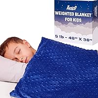 Super-Soft Kids Weighted Blanket 5 Pounds - Weighted Blanket for Kids - Easy to Clean, Washable Minky Cover - 36x48 Inches 5lbs Child Weighted Blanket - Small Heavy Blanket for Girls and Boys