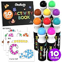 Chalkola 10 Washable Dot Markers for Toddlers - Paint Dotters, Bingo Markers Daubers | Dot Art Markers for Kids & Preschool, Dabbers Dot Paint Marker | Dot Markers for Kids with Free Activity Book