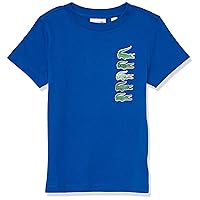 Lacoste Baby Girls' Short Sleeve Stacked Timeline Croc T-Shirt