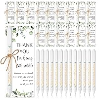 50 Sets Employee Appreciation Gifts Bulk Includes Thank You May You Be Proud Sign Ballpoint Pens Green Leaves Greeting Cards with Twine for Teacher Office Staff Coworker Baby Shower Favors