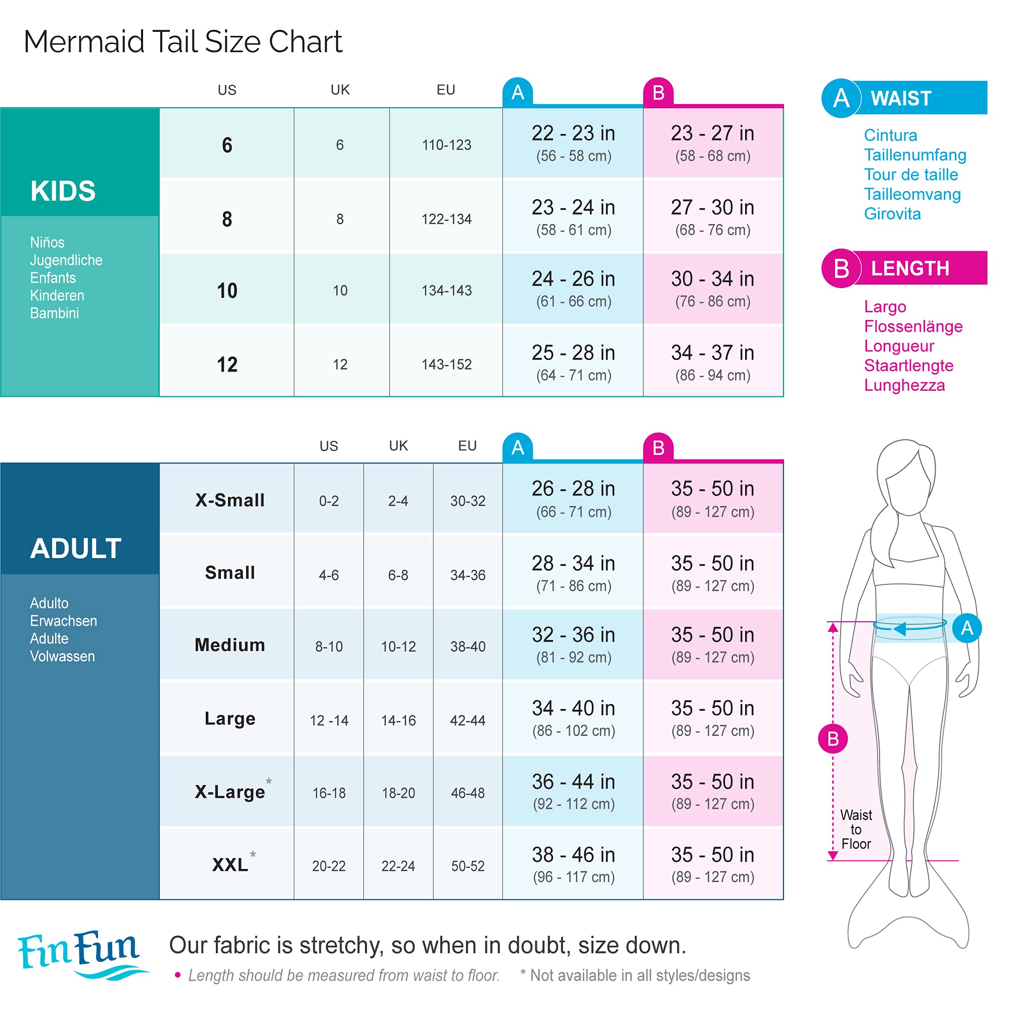 Fin Fun Limited Edition Mermaid Tail for Swimming for Girls and Kids with Monofin