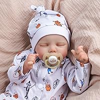 Lifelike Reborn Baby Dolls Boy, 17 inch Realistic Dolls Newborn Real Life Baby Soft Vinyl Lifelike Reborn Dolls with Clothes and Toy Gift for Kids Age 3+