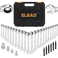 33-Piece Combination Ratchet Wrench Set | CR-V Steel | SAE & Metric Sizes | 72-Tooth Gear Design | Organizer Carry Case | Ideal for Mechanics & DIY