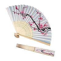 6207 Delicate Cherry Blossom Design Folding Fan Favors, 1 Piece