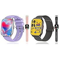 2-Pack Smart Watch with 4 Bands, 2.0