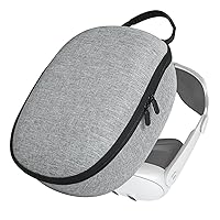 Hard Carrying Case for Oculus/Meta Quest 3 Fits Official VR Headset with Elite Strap & Quest 3 VR Accessories, Waterproof & Fuzz-Free, Travel and Home Storage (Black ，Grey)