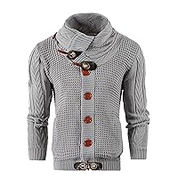 Cardigan For Men Shawl Collar Sweater Cardigans Button Up Knit Cardigan Slim Fit Lightweight Cable Knit Sweaters