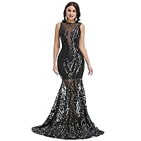 Prom Dresses Sequin Sleeveless Celebrity Gala Mermaid Formal Evening Dress
