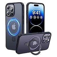 CASEKOO for iPhone 14 Pro Max Case with Magnetic Invisible Stand [Military Drop Protection] [Compatible with MagSafe] Shockproof Slim Translucent for iPhone 14 ProMax Case 6.7 Inch 2022, Black