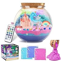 Unicorn Terrarium Gifts for Kids - Light Up Terrarium Crafts Kit with DIY Moon Lamp - Unicorn Toys for Girls - Arts and Crafts Birthday Gift for Girls Ages 4 5 6 7 8-12 Year Old
