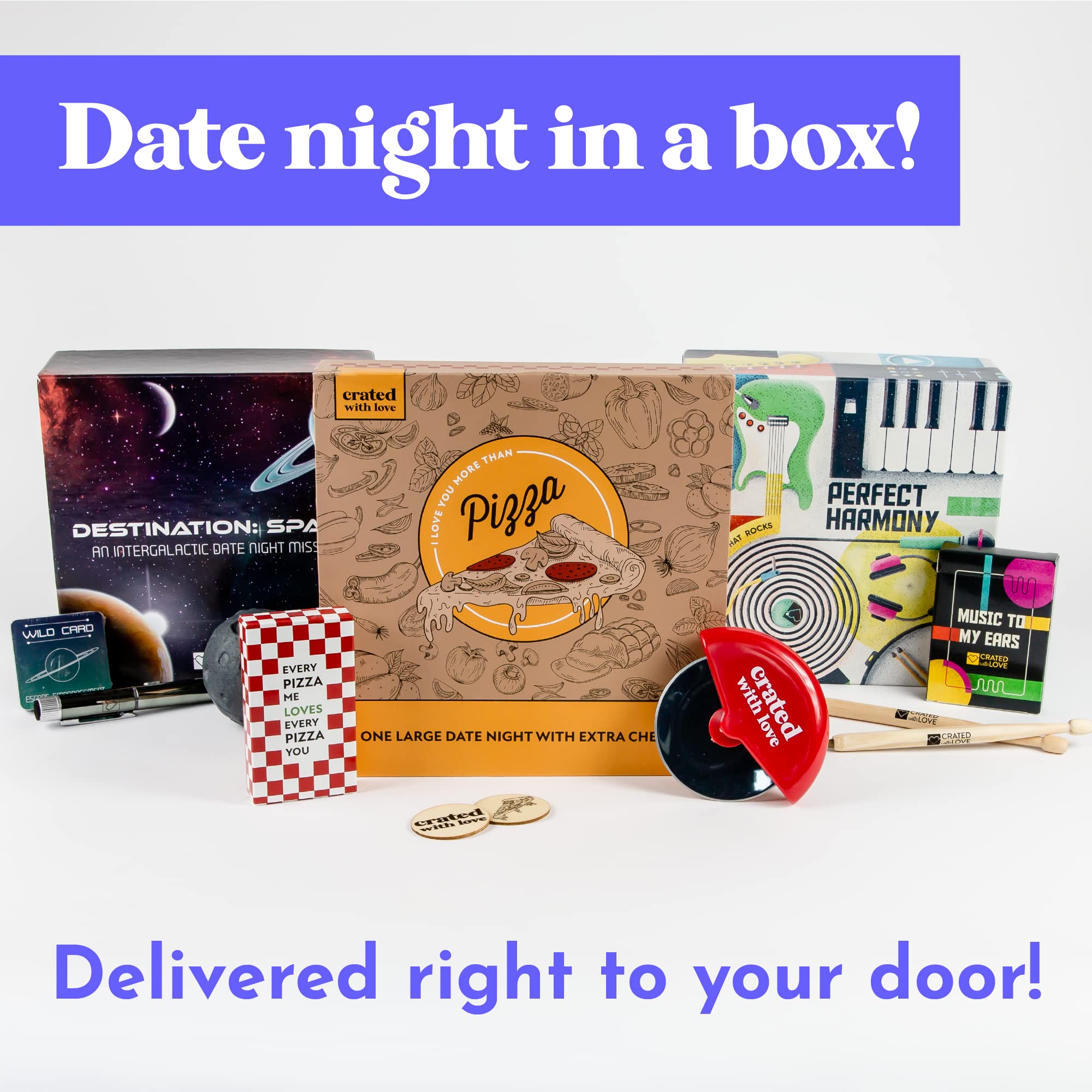 Crated with Love - Monthly Date Night Games for Couples Subscription Box - Mystery Date Night Box Couples Games and Activities, Couple Reconnect Game