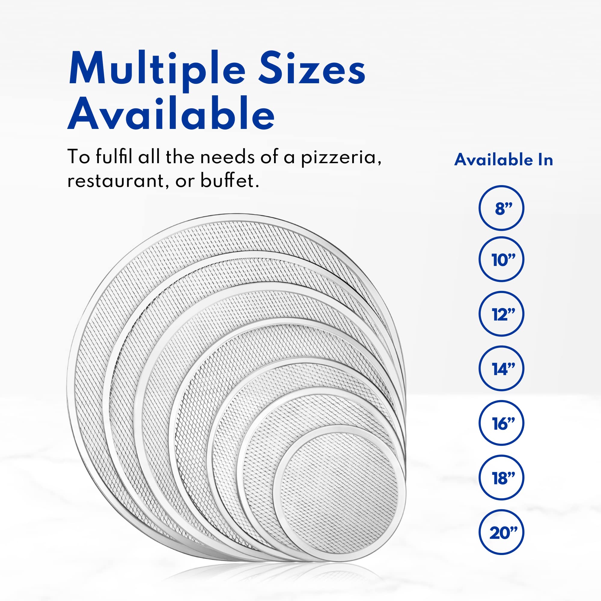 New Star Foodservice 50707 Restaurant-Grade Aluminum Pizza Baking Screen, Seamless, 18-Inch