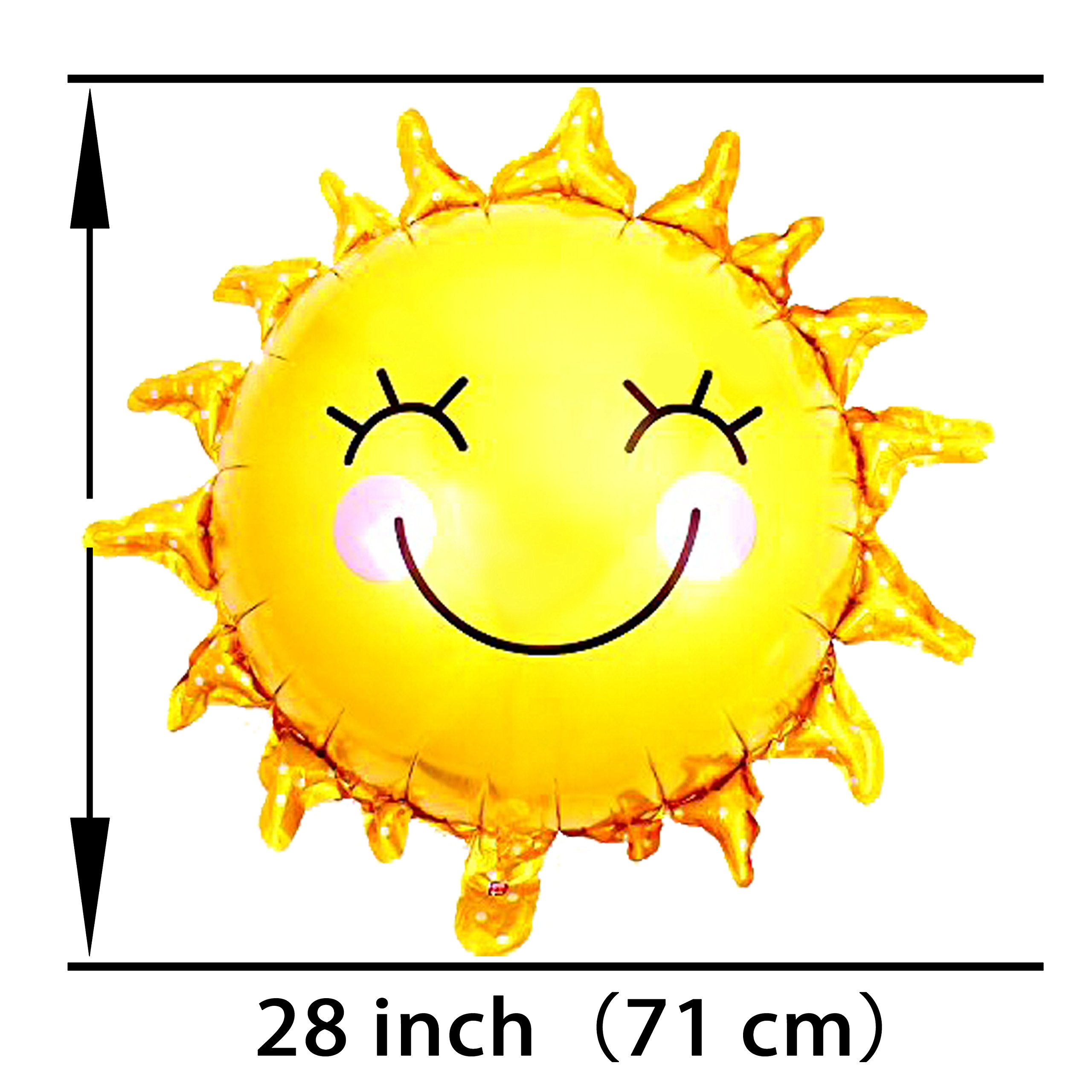28 inch Summer Sun Smile Foil Mylar Balloons Helium Balloon You Are My Sunshine Baby Shower Birthday Party Wedding Decorations, 12pc