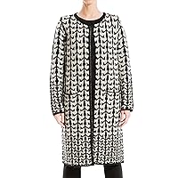 Max Studio Women's Abstract Graphic Print Long Knit Sweater Coat with Pockets