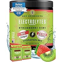 KEY NUTRIENTS Multivitamin Electrolytes Powder No Sugar - Juicy Strawberry Kiwi Post Workout and Recovery Electrolyte Powder - Hydration Powder - No Calories, Keto Electrolytes Powder - 90 Servings