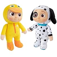 CoComelon 8-Inch JJ Ducky & Puppy Plush Toys, 2-Pack(Ages 1-3) Soft Stuffed Animal Dolls -Officially Licensed Gift for Preschoolers Toddlers Boys Girls