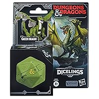 Dungeons & Dragons Dicelings Green Dragon Collectible D&D Monster Dice Converting Giant d20 Action Figures Role Playing Dice