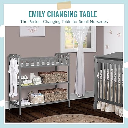 Dream On Me Emily Changing Table In Steel Grey, Comes With 1