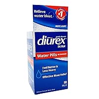 Diurex Ultra Re-Energizing Water Pills - Relieve Water Bloat - Feel Better & Less Heavy - 80 Count