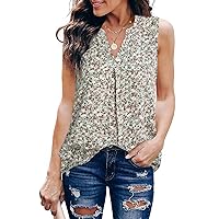 Gaharu Women's Summer Tank Blouse Casual V Neck Sleeveless Tunic Top Shirt