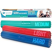 Serenilite Flexible Resistance Bar, Grip Strength Trainer, Resistance Band, Forearm Exerciser Workout, Flexible Bar for Tennis Elbow, Golfers Elbow, Physical Therapy, Pain Relief, Tendonitis, Recovery