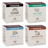 Soapbox Shampoo Bar Variety Pack Gift Set, Pack of 4, Eco-Friendly & Low Plastic Travel Friendly Bar Shampoo for Hair | Vegan, Sulfate, Paraben & Cruelty Free, Color Safe, and Silicone-Free