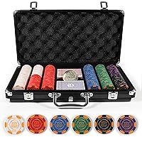 GUTSHOT Poker Chips Set - 10 Gram 300pcs Poker Chips with Premium Case