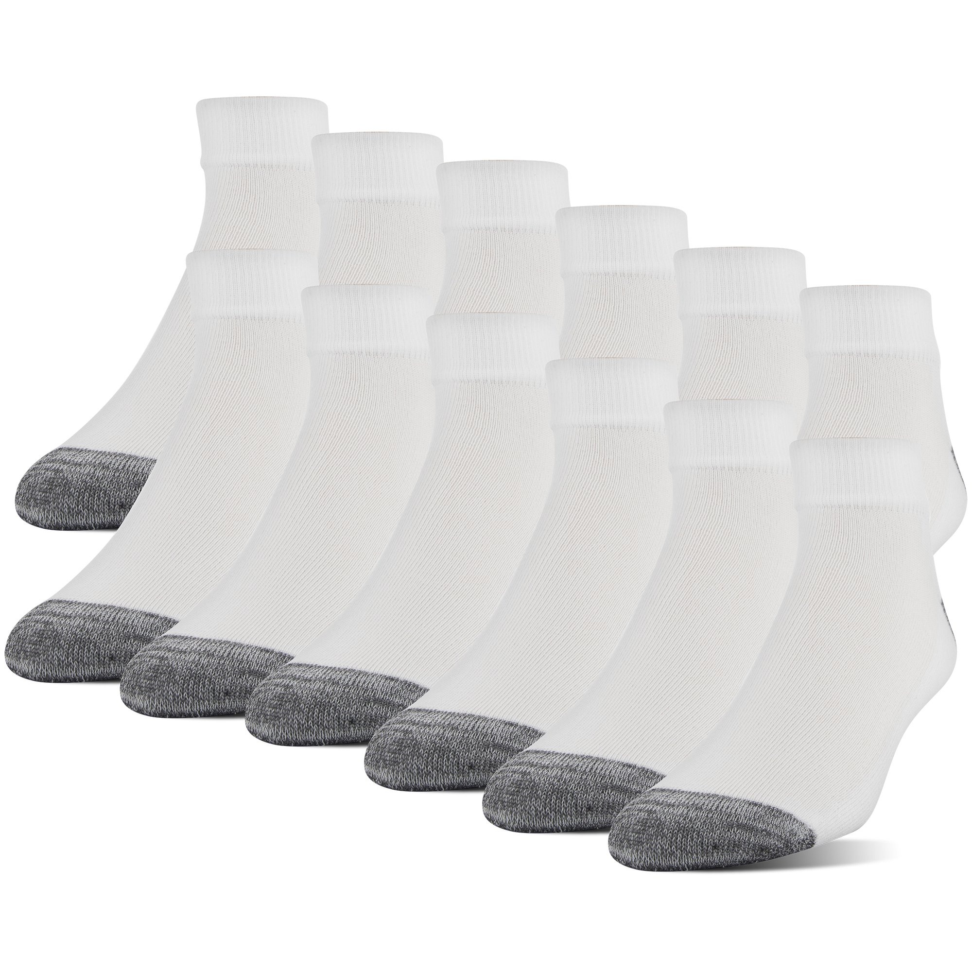 Gildan Men's Polyester Half Cushion Low Cut Socks, 12-pack
