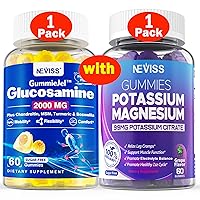 NEVISS 1Pack Glucosamine Filled Gummies+ 1Pack Potassium Magnesium Gummies