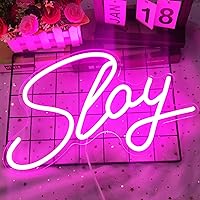 Slay Neon Sign Dimmable Pink Neon Sign Slay Sign Led Neon Light Sign for Wall Decor 15.7’’*9.4’’ Preppy Lights Slay Neon Sign for Bedroom Girls Aesthetic Living Room Salon Holiday Party Decor