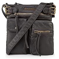 Montana West Crossbody Bag for Women Soft Washed Leather Multi Pocket Shoulder Purses