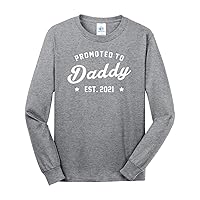 Threadrock Men's Promoted to Daddy 2021 Long Sleeve T-Shirt