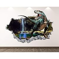 Forest Dinosaur Wall Decal Art Decor 3D Smashed Cave Sticker Poster Kids Room Mural Custom Gift BL379 (22