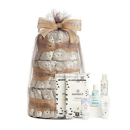 The Honest Company Diaper Cake | Clean Conscious Diapers, Baby Personal Care, Plant-Based Wipes | Pandas | Regular, Size 1 (8-14 lbs), 35 Count