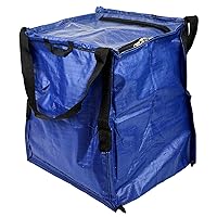 Heavy Duty Storage Tote Bag with Zipper Top 22-Gallon Rugged Woven Polypropylene Moving Bag, Reusable Self-Standing Design, Holds up to 500 Pounds, Single, Blue