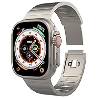 Titanium Apple Watch Ultra Metal Band, Ultra Color Match, for iWatch Bands Compatible with sizes 49mm 45mm 44mm, Apple Watch Series 8/7/6/5/SE Ultra Band