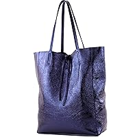 modamoda de - ital. Leather bag Ladies bag Shopper bag Large shoulder bag leather T163